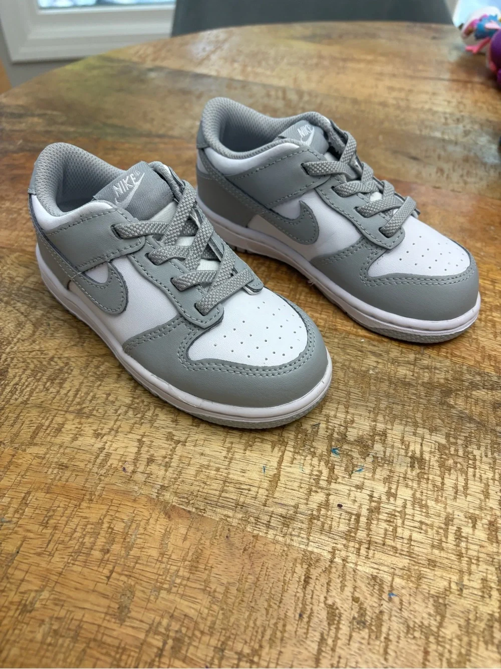 Nike Kids Nike Dunk Low in Gray and White